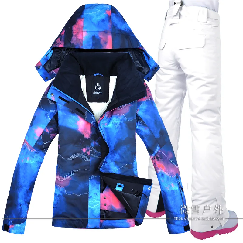 Зимний лыжный костюм для женщин бренд 2019 лыжная куртка и штаны высокого качества