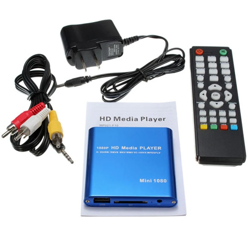Мини 1080P HDD медиаплеер HDMI AV USB хост Full HD с SD MMC кардридер Поддержка H.264 MKV AVI 1920*1080P 100Mpbs Eu штекер