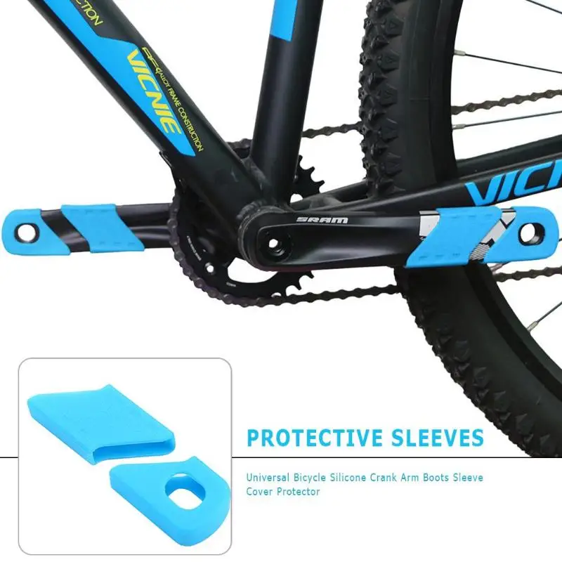 

1 Pair Protective Sleeves Bicycle Silicone Crank Arm Boots Protectors Bike MTB Crank Protective Sleeve Cover Crankset Protection