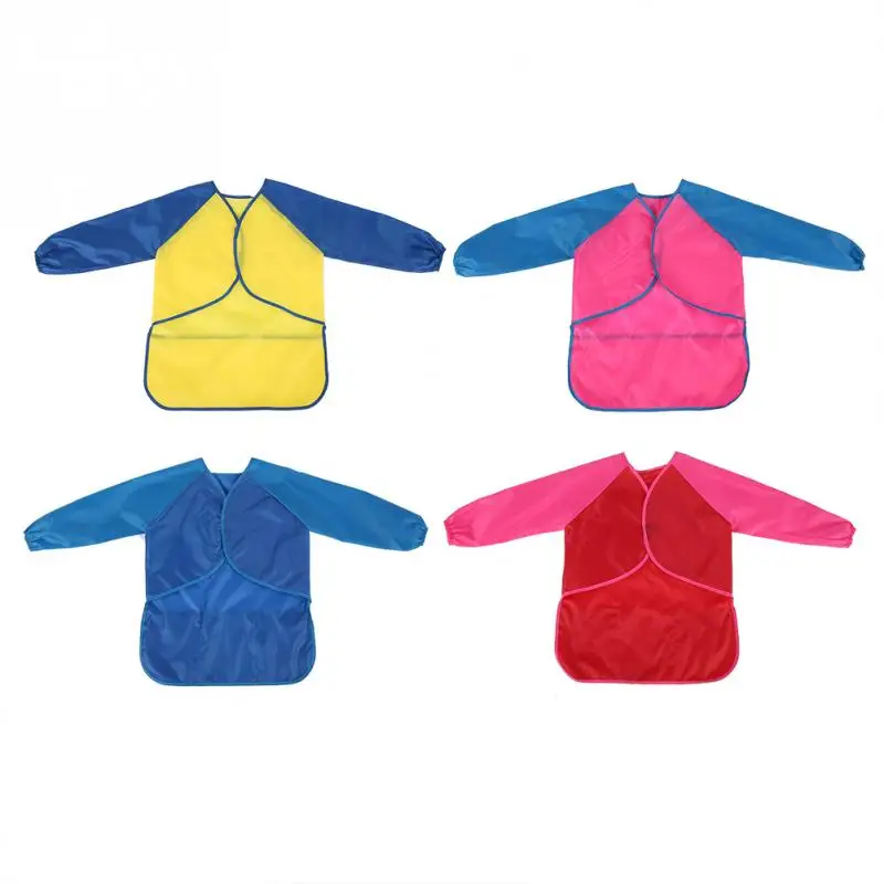 

Baby Girl Boy Long Sleeve Cartoon Bibs Waterproof Child Drawing And Painting Apron Toddler Infant Burp Cloth Feeding Accessories