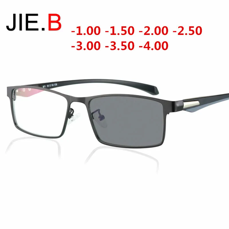 

2018 Full Rim Sun Photochromic Myopia Eyeglasses Optical Men student Finished Myopia Eyewear prescription Glasses Frame-1.0 -4.0