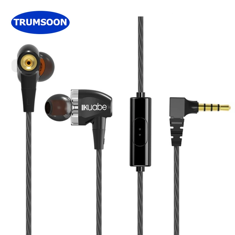 

Trumsoon Bass Earphones Dual Dynamic Driver Sport Earbuds HD Earphone with Mic for PC Apple Xiaomi phones MP3