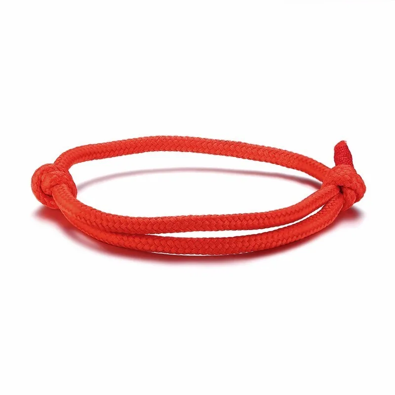 Южно-тихоокеанский браслет морской веревки в Красный Регулируемый мужской ювелирные изделия два раздвижных узла