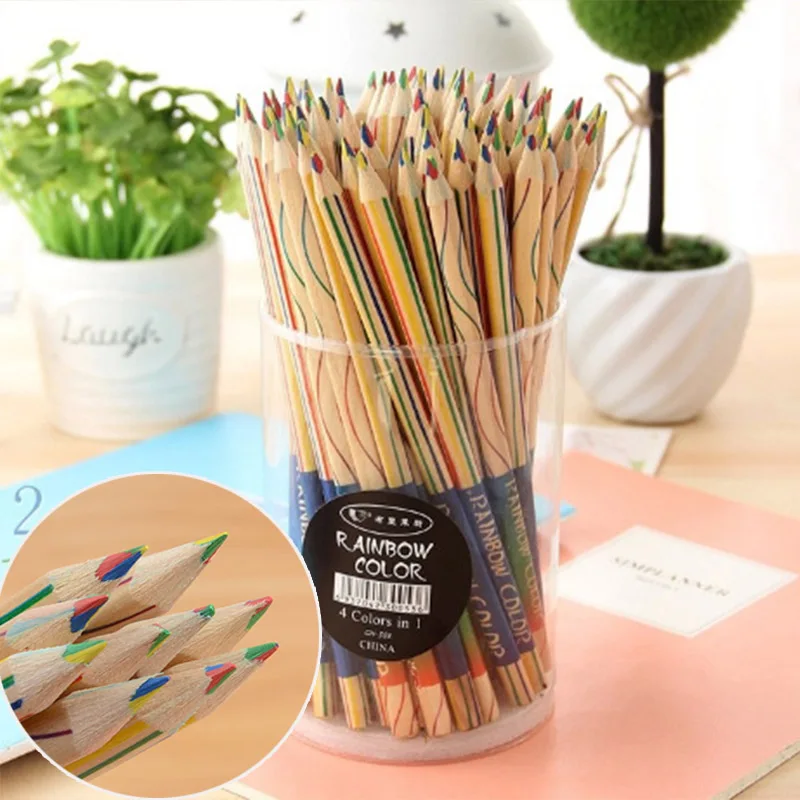 

10 pcs/lot 4 Mixed Colors w16 Multicolor Colorful for For w17 Graffiti Writing Drawing Wooden Pencil