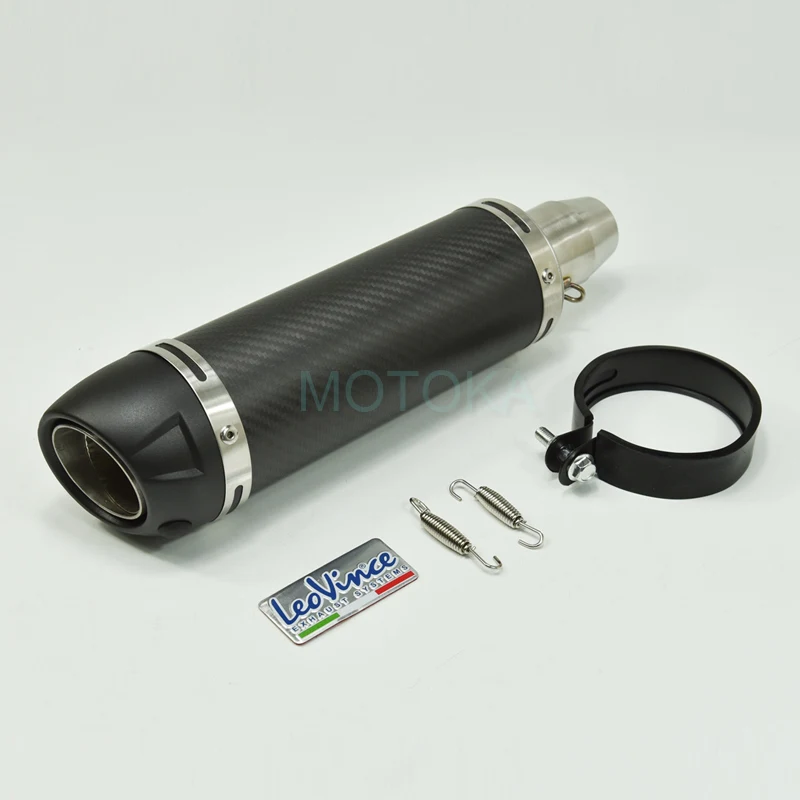 

Inlet 51mm Universal Motorcycle Exhaust Pipe For Z900 FZ1 Z1000 GSXR750 Carbon Fiber Slip on Motorbike Silencer With DB Killer