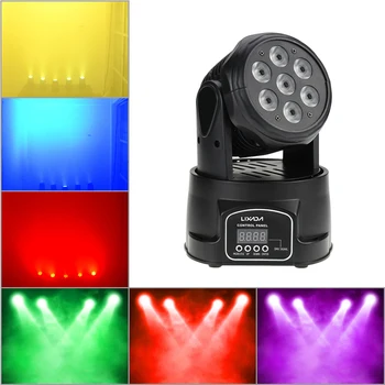 

Stage Lighting Effect Mini Moving Head Light 4 In 1 RGBW LED Stage Light Strobe 9/14 Channels Party Disco Show Sound Active