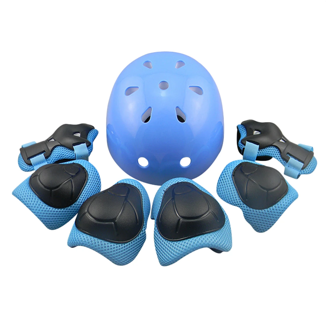 

Free Shipping 7pcs Elbow Wrist Knee Pads & Helmet Sport Safety Protective Gear Guard Children Skateboard Skating Cycling Helmet