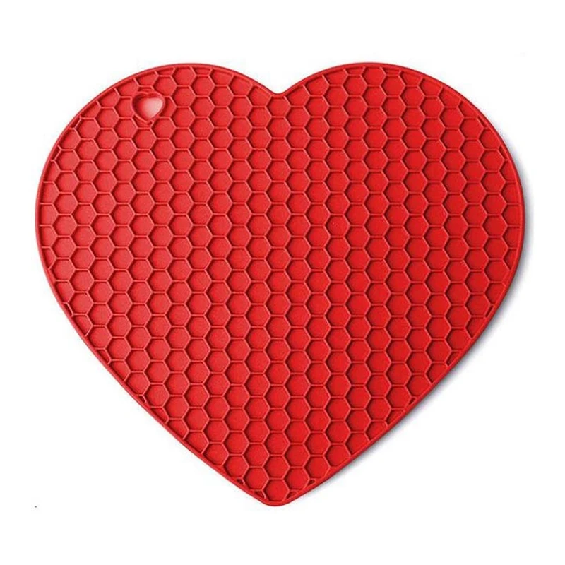 

4Pc/Lot Creative Heart-Shaped Waterproof Desk Pad Multi-Functional Heat Insulation Pad Silicone Dinner Pad Anti-Scald Microwav