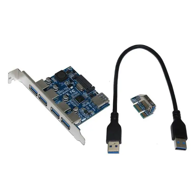 Modest Expansion Card Adapter SSU U3402 PCI-E to 4 Port USB 3.0 5Gbps PCI Express Expansion Card Adapter for Desktop PC Computer
