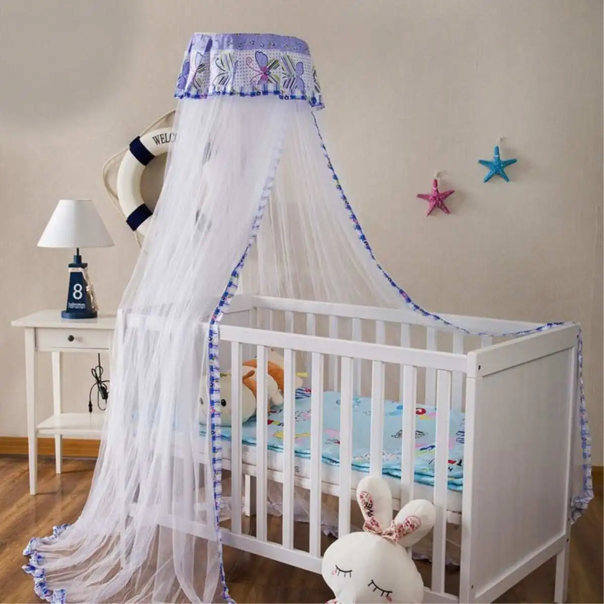 

Kids Baby Bed Canopy Mosquito Net Tent Curtain Children Nursery Bedding Room Dome Polyester Crib Netting Butterfly 2 Colors