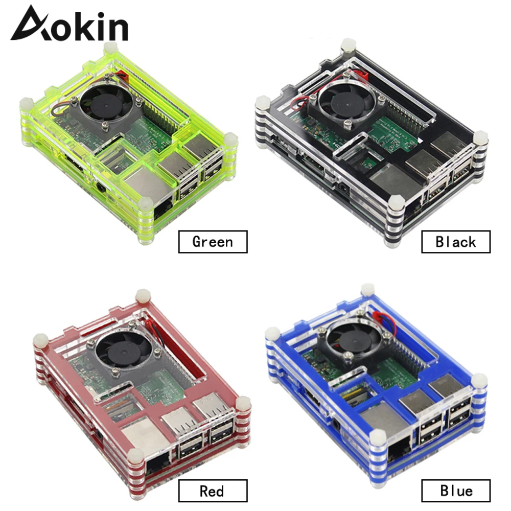 Для Raspberry Pi 3 чехол Корпус 9 слой акриловой класса люкс цвет: черный Синий Красный