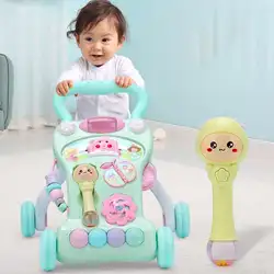 Многофункциональные ходунки музыкальная игрушка с регулируемой скоростью baby тележка для малышей Анти-опрокидывание ходок учится ходить