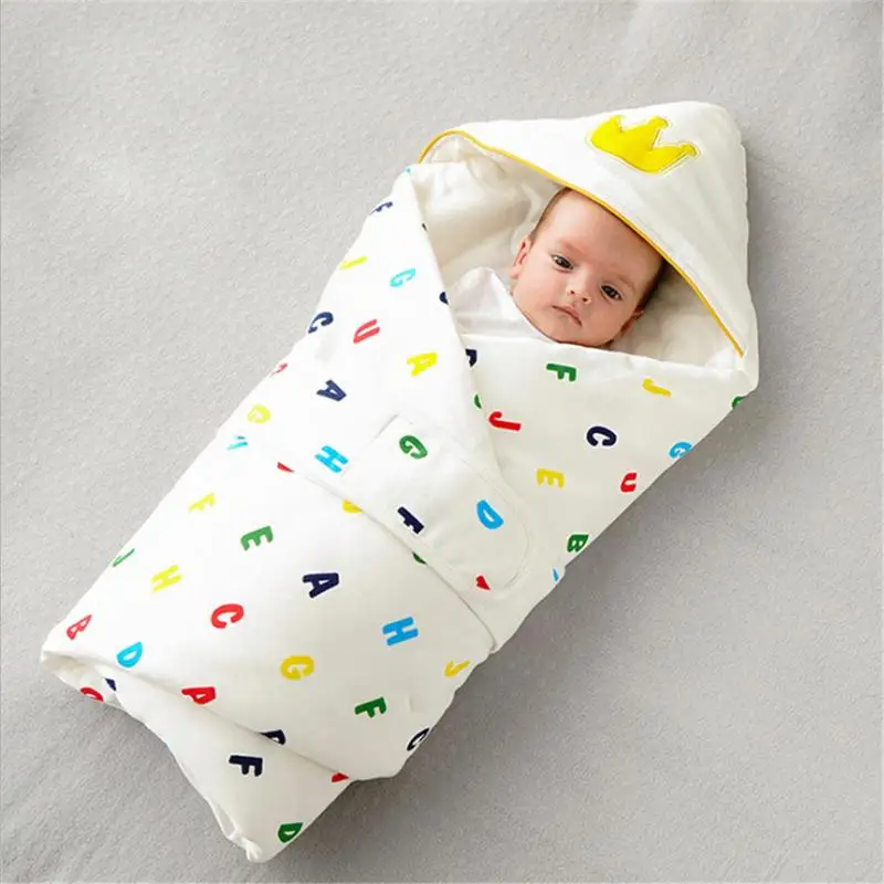 Детское одеяло милое мультяшное стеганое ветрозащитное Мягкое хлопковое теплое одеяло с капюшоном батут для новорожденного ребенка