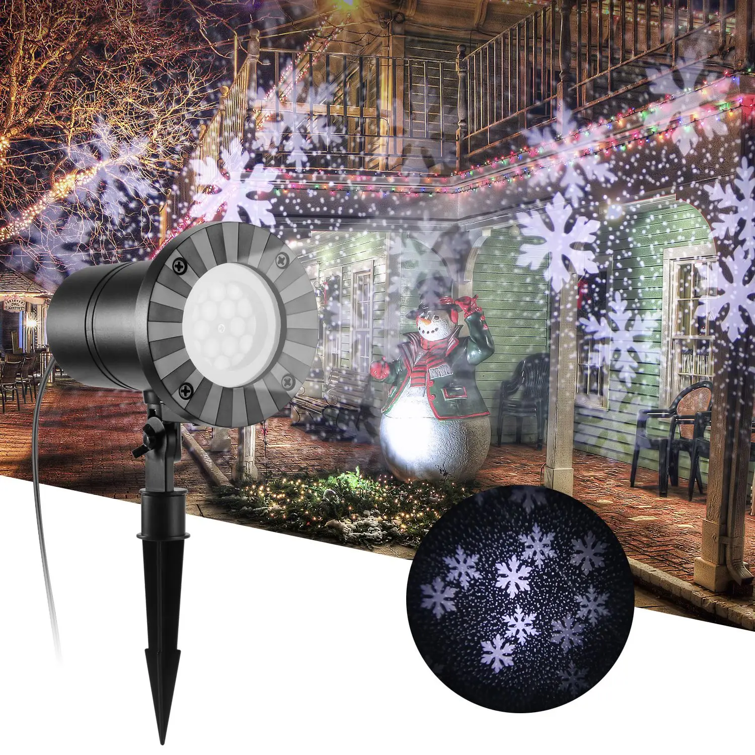 

Waterproof LED Projector light Cartoon Christmas Dynamic Snowflake Landscape Lamp Outdoor for New Year Xmas
