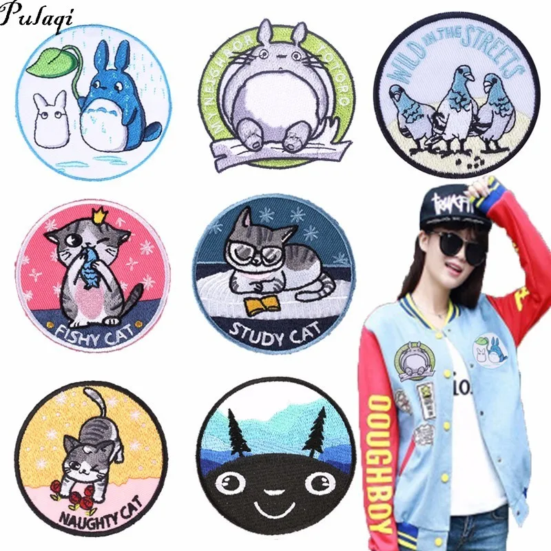 Новые вышитые нашивки Pulaqi Tonari No Totoro Пришивные наклейки на одежду из аниме с