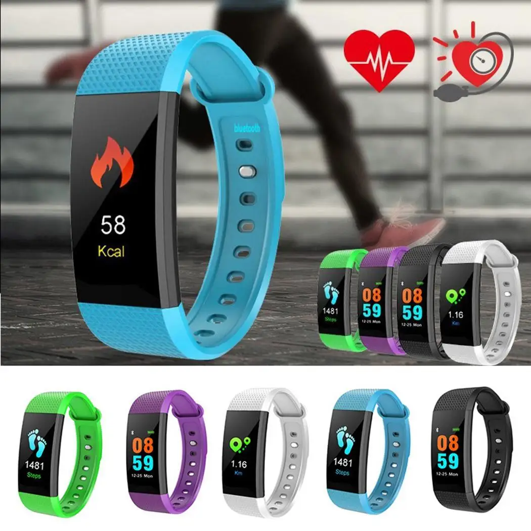 IP68 Waterproof Pedometer Smart Blood Pressure Monitor Heart Rate