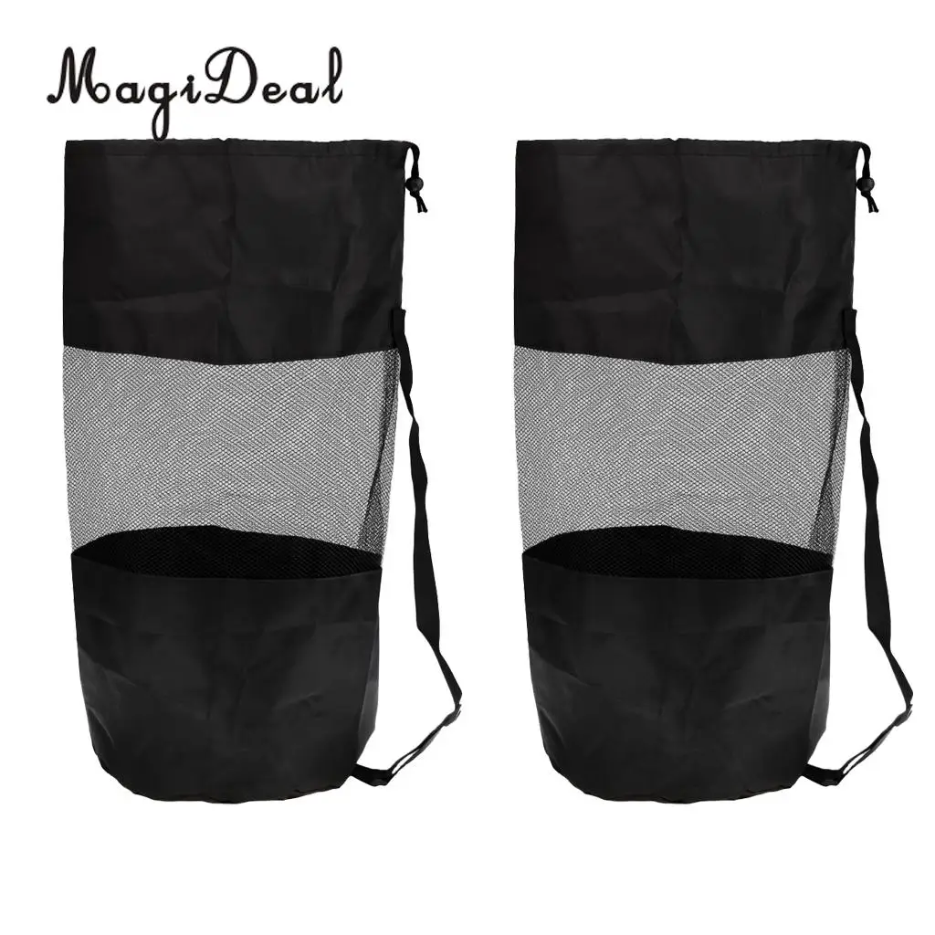 MagiDeal 2Pc Premium Nylon Scuba Diving Mesh Gear Zipper Travel Bag Shoulder Backpack for Dive Diver Swimming Snorkel Boat Kayak