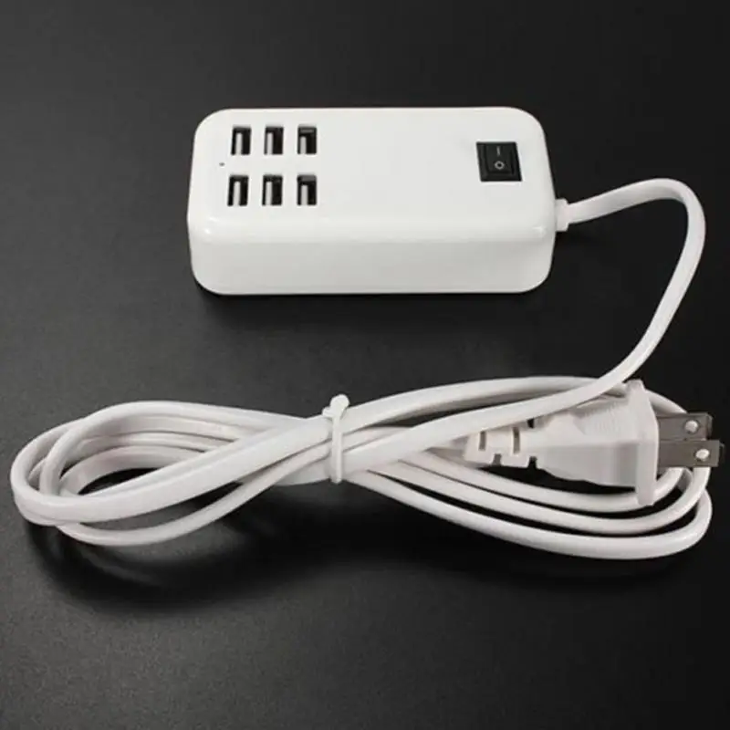 Universal 6 Port Hub Desktop Wall Charger 220V Power Adapter Charging Extension Socket Outlet US UK