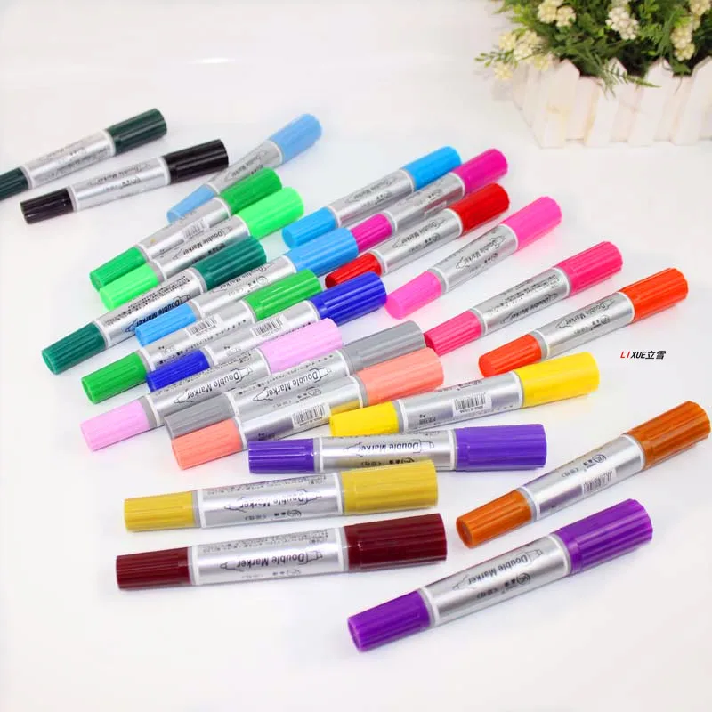 G8 Both Head 24 Color Oiliness Mark Pen Hook Line Express Logistics Fine Arts Silver Dollar Marc | Канцтовары для офиса и дома
