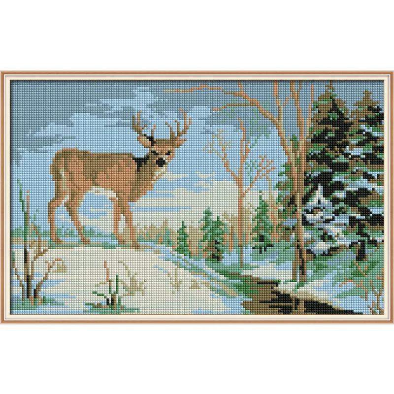 

The deer in the forest Diamond Embroidery Full Display Diamond Mosaic Diamond Painting Cross Stitch Embroidery Animal Home Decor