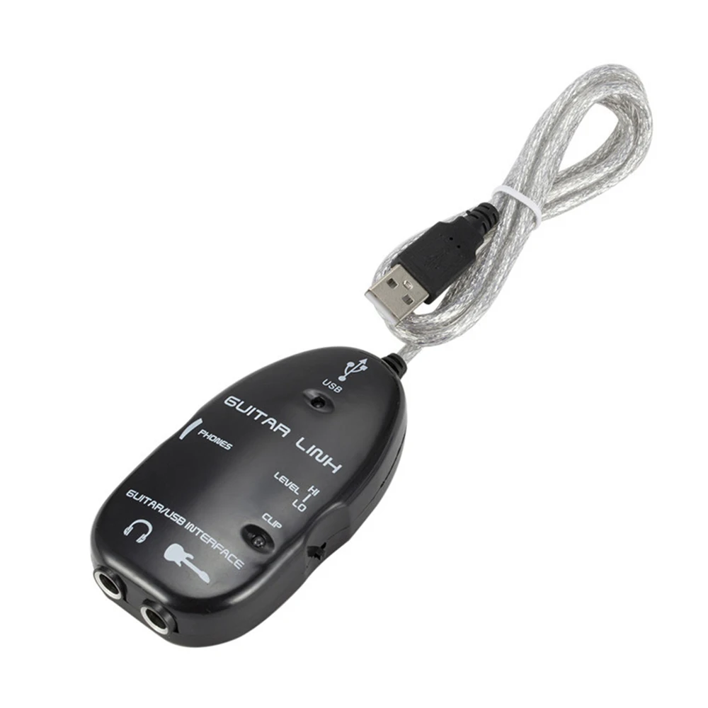 

Guitar to USB Interface Link Cable Adapter Audio Connector Recorder for PC/Computer Guitar Accessories