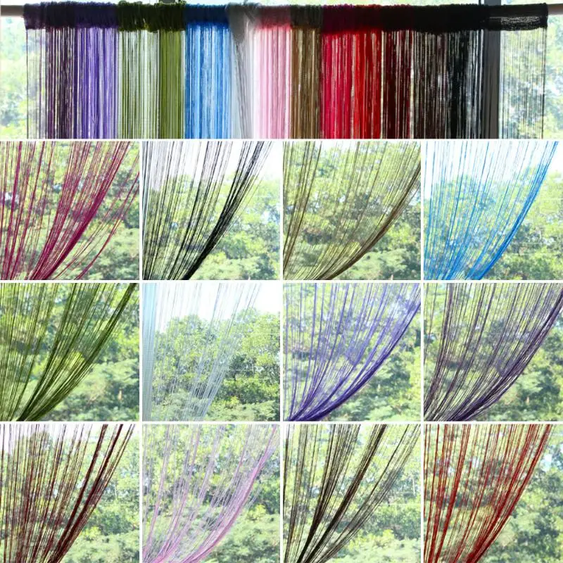 

Line String Curtain Window Door Divider Sheer Curtain Valance Home Decor