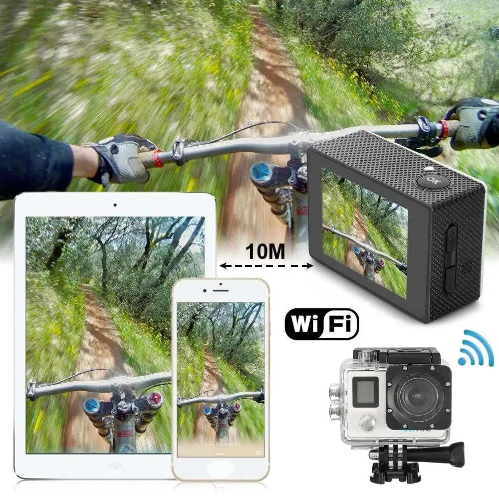 4K 16MP Ультра HD Водонепроницаемая Спортивная камера WiFi видеокамера на шлем экшн видеокамера