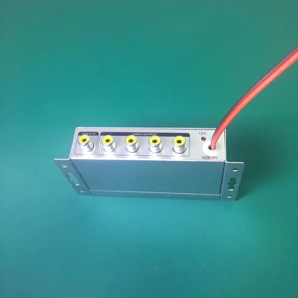 YiiSPO 9V ~ 36V 1To 4 выход RCA автомобильный DVD видео усилитель внешний бокс регулируемый