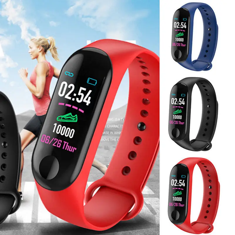 M3 Смарт-часы Браслет фитнес-трекер цветной ips экран спортивный браслет для мужчин и женщин часы