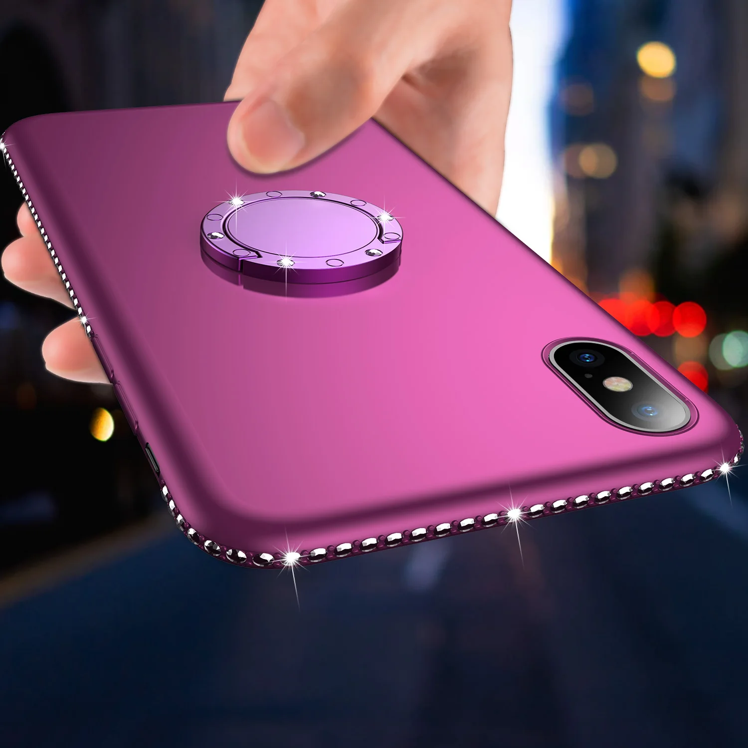 Moskado Диаманте чехол для iPhone 6 S 7 8 Plus X Роскошный Блестящий Мягкий ТПУ с пряжкой