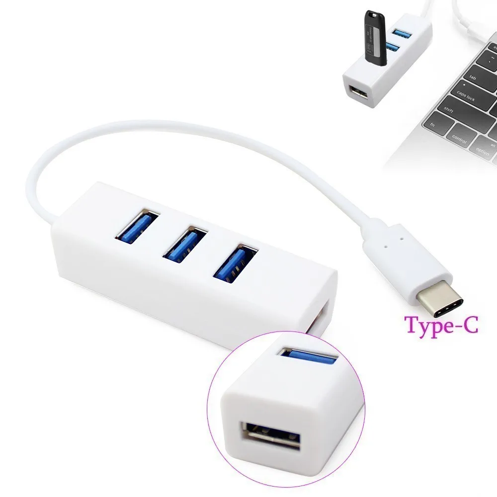 Type C-Usb 3,0 концентратор мульти 4 порта Micro Usb 3,1 Hab мини Usb3.0 разветвитель портативный компьютер аксессуары дешевый адаптер для ПК Mac