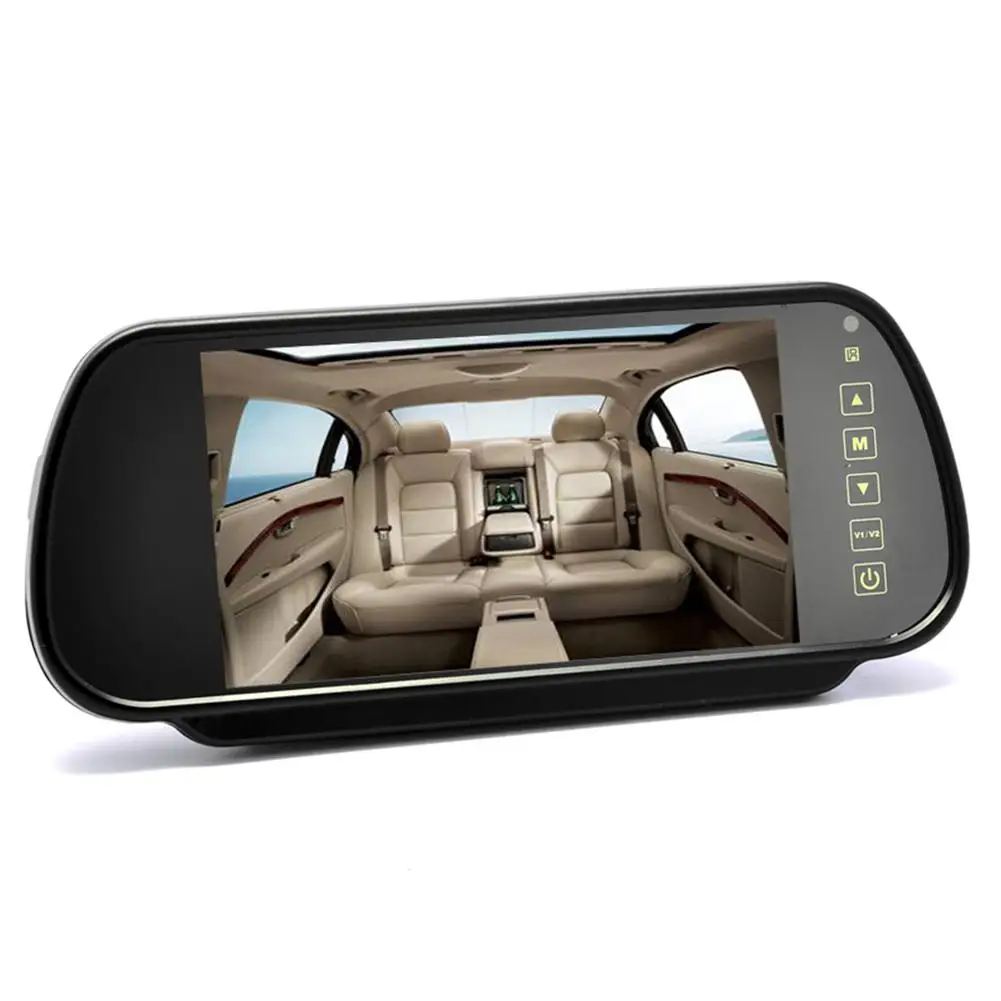 

Adeeing Car Rearview mirror display 7 Inch 12 24V Rearview Mirror Monitor - Touch Button Control 4:3 Ratio 800x480 rNO