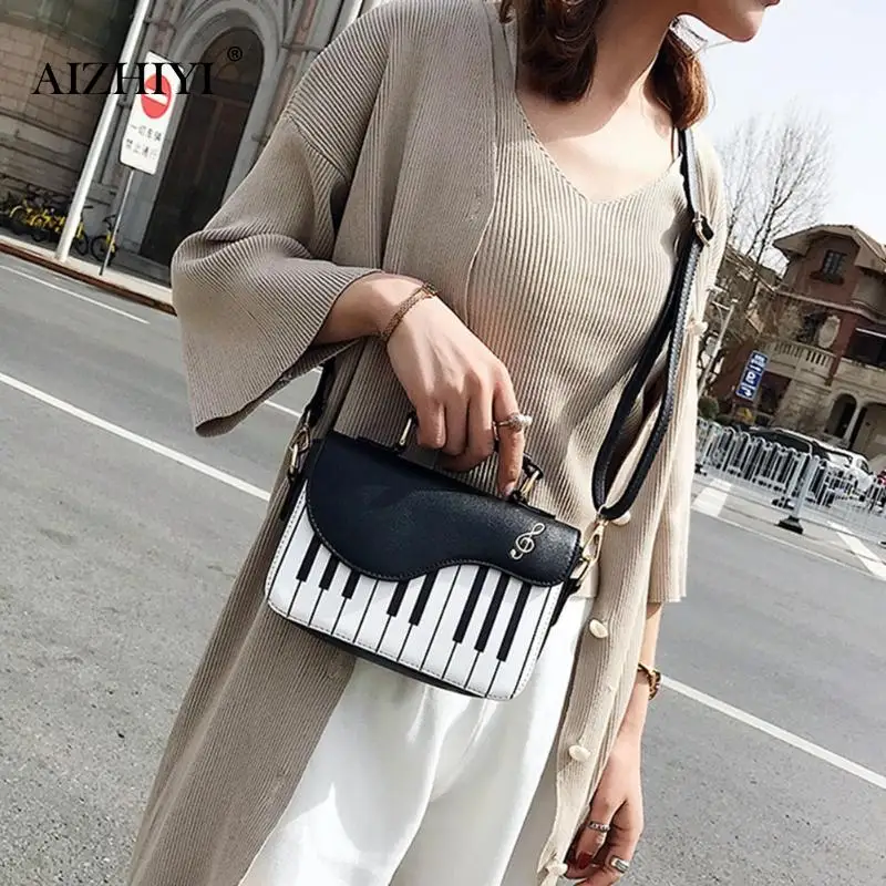 أزياء المرأة حقيبة يد السيدات البيانو مفاتيح مصمم حقيبة كتف الفتيات التطريز Crossbody حقيبة ساعي عارضة حقيبة صغيرة حقائب