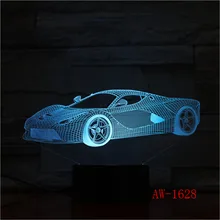 Современная лампа по форме спортивного автомобиля 3D 7 цветов визуальные Светодиодные ночные светильники для детей сенсорный Usb Настольный Lampara Lampe дропшиппинг AW-1628