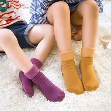 Карамельный цвет зима высокое качество популярная Удобная мягкие детские носки 1 пара корейский носочки для дома толстые теплые детские популярные