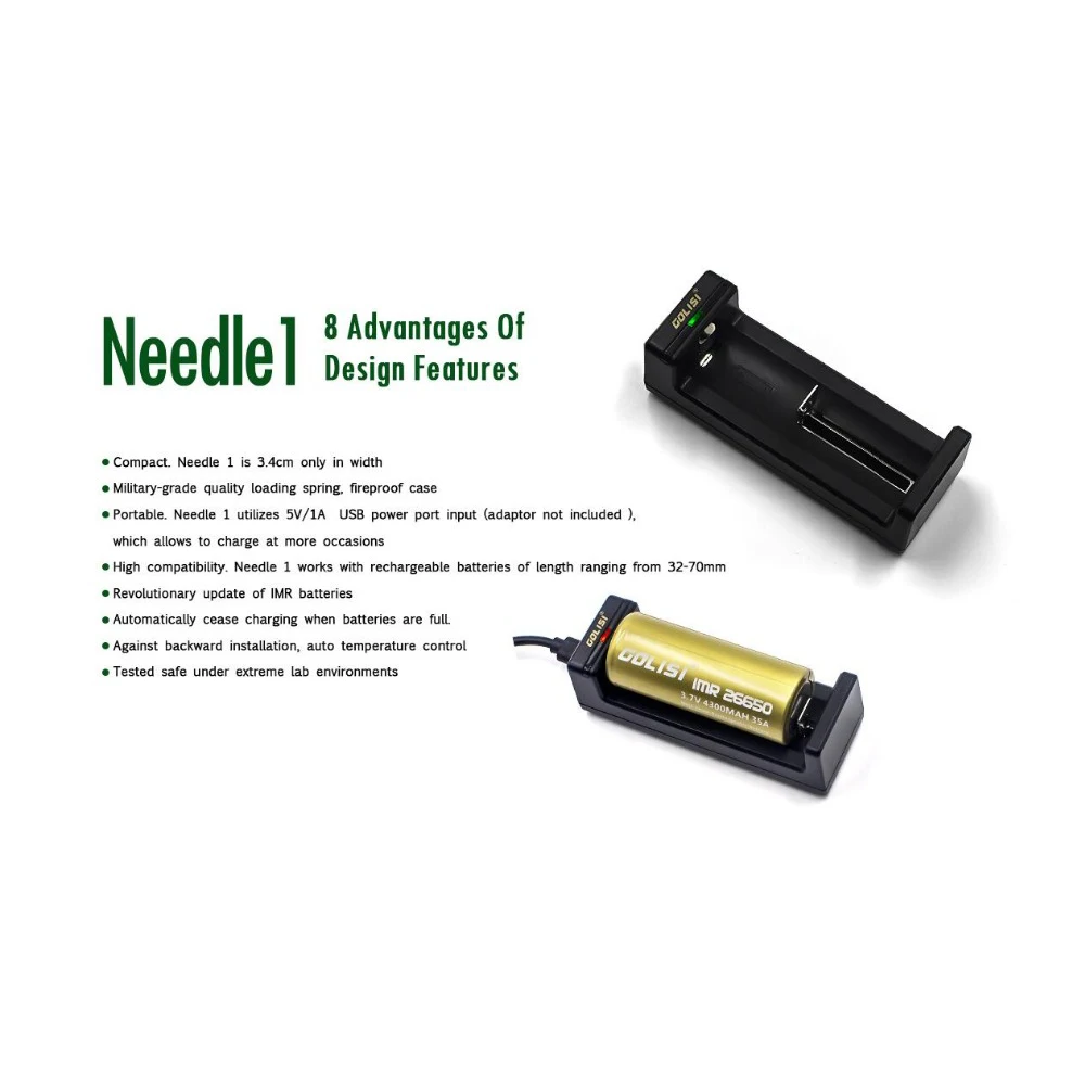 Golisi Needle 1 Зарядное устройство Smart Usb один Батарея слот интеллигентая (ый) Digi для