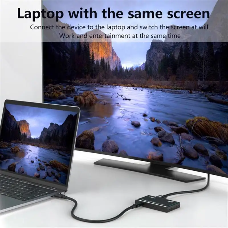 

Type c + 2HDMI to HDMI Video Splitter 3 Input 1 Output Converter True 4K for Computer Phone Projector TV PS Game Device
