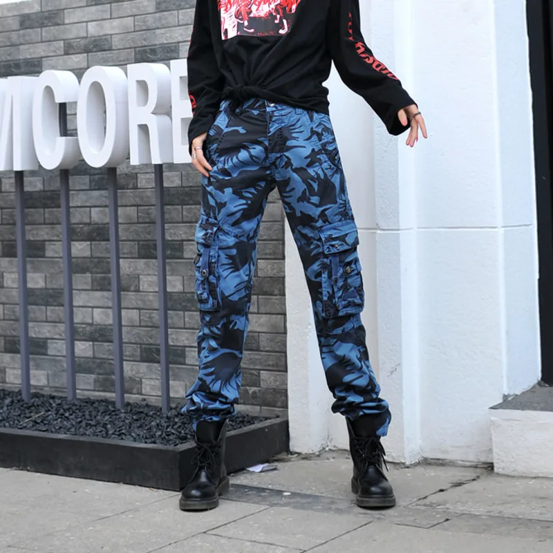 0915 Red Camouflage Pants Women Casual 