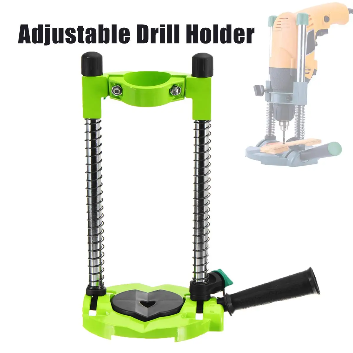 

DIY Precision Drill Guide Pipe Drill Holder Stand Drilling Guide with Adjustable Angle and Removeable Handle Woodworking Tool