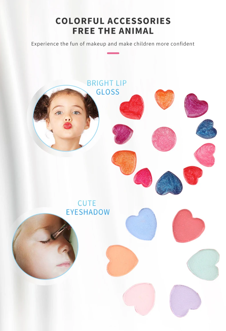 Детский комплект косметики для макияжа 13 шт. блеск для губ+ тени для век+ Румяна Кисть принцесса безопасный нетоксичный милая игрушка косметика подарок для девочек TSLM1