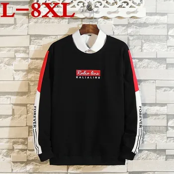

big Plus Size 8xl 7xl 6xl T-shirt Men Spring Autumn New Long Sleeve O-neck T Shirt Men Brand Clothing Fashion Cotton Tee Tops