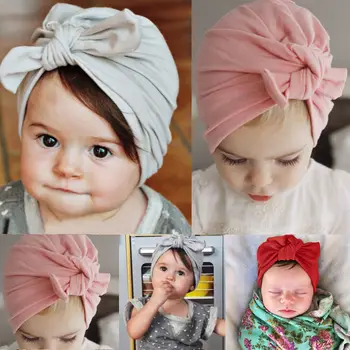 

New Bow Baby Kids Boy Girl Child Bowknot Hat Toddler Cotton Beanie Hat Cap Fashion Caps Skullies 0-6T