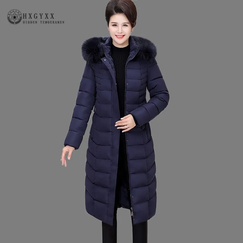 

7XL 2019 Fur Collar Quilted Coat Long Winter Puffer Jacket Woman Parka Female Cotton Outwear Plus Size Warm Snow Wear Okd735