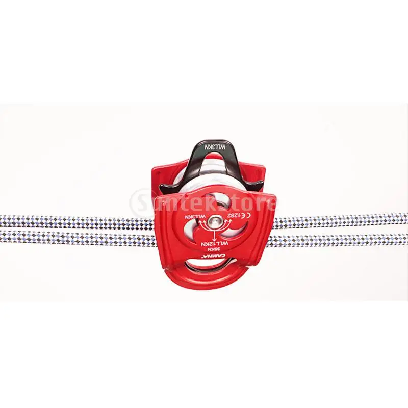

36KN Climbing Double Pulley Fall Protection Rescue Device for 7-13mm Rope