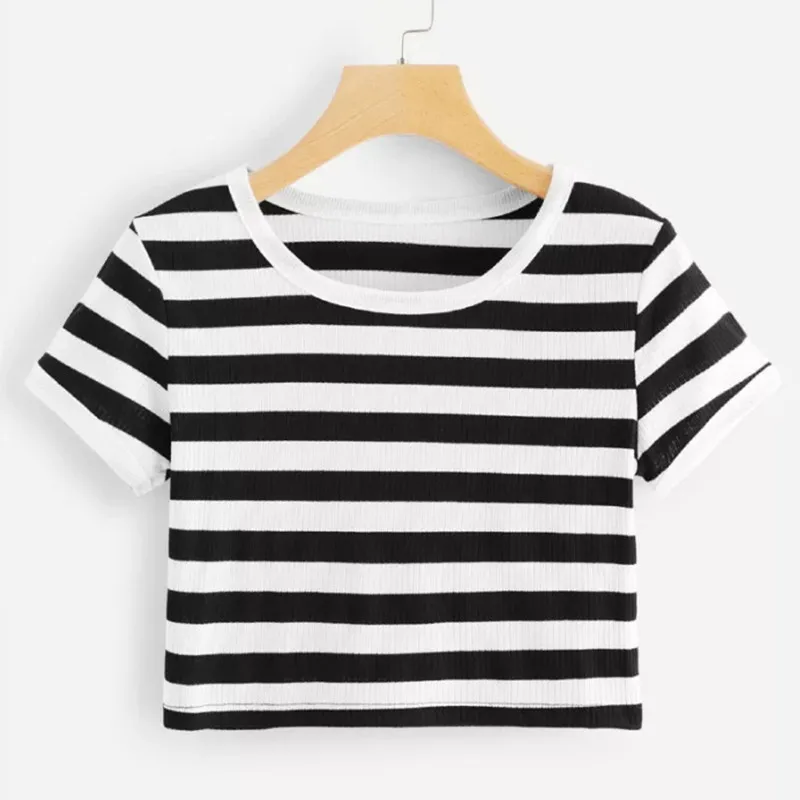 

Striped Skinny Short Casual T-shirt