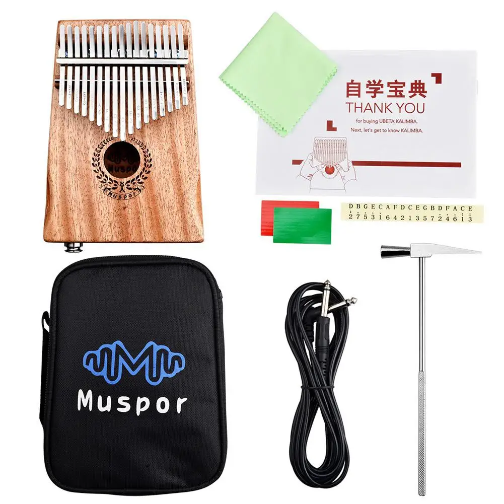 Muspor 17 клавиш EQ Kalimba Mbira красное дерево большой палец фортепиано перкуссионный