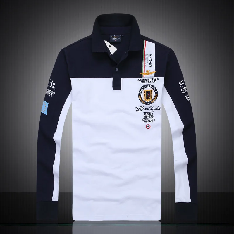 2019 Air Force Aeronautica Militare полный Poloshirt с длинным рукавом для мужчин's рубашки для мальчиков брендовые рубашки A. m. Длинные рубашки-поло ВВС