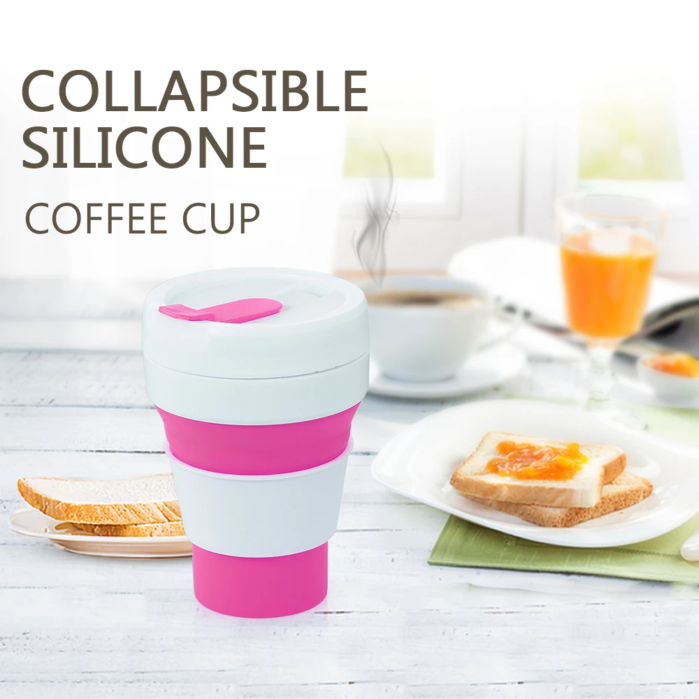 

355ml Foldable Silicone Collapsible Cup Travel Silicone Retractable Cups Telescopic Coffee Cup for Hiking Camping Travelling