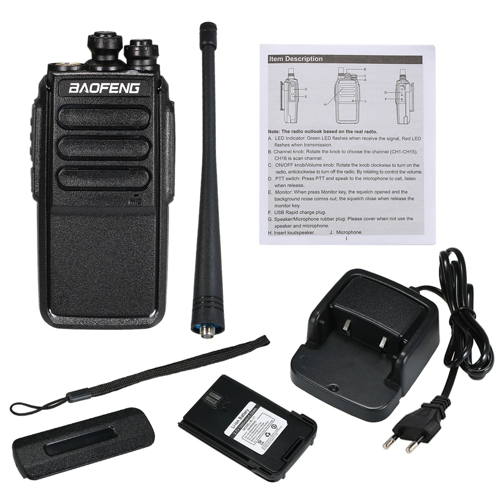 2 шт. BAOFENG V1 UHF 400-470 МГц Портативный трансивер домофон 16 каналов памяти PTT ключ запуска голосовой трансляции рация