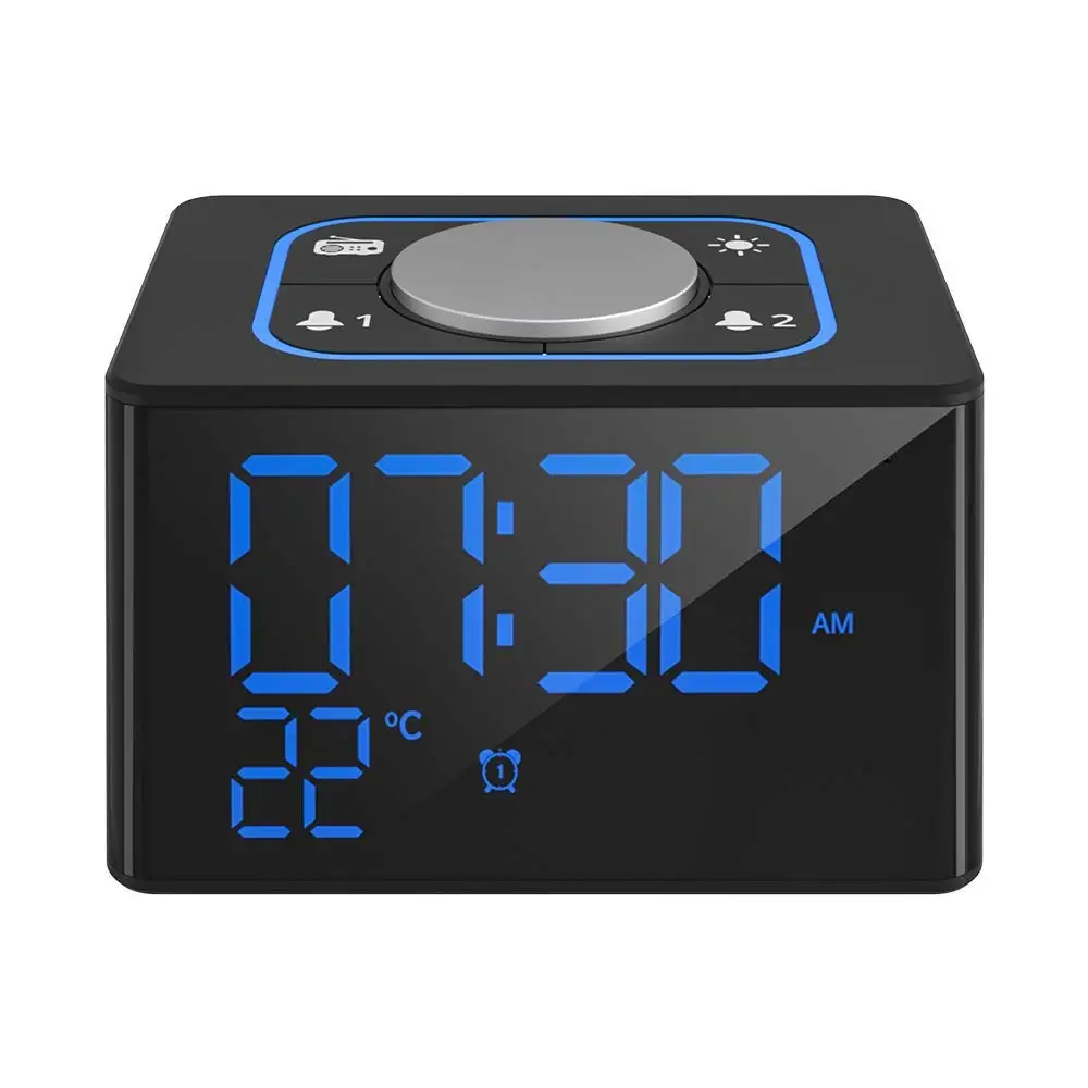 

Alarm Clock Radio, Digital Led Clocks, Kids Desk Clock Thermometer With Snooze, Dual Usb Charging, 12/24 Hour, Fm Radio, Dimme